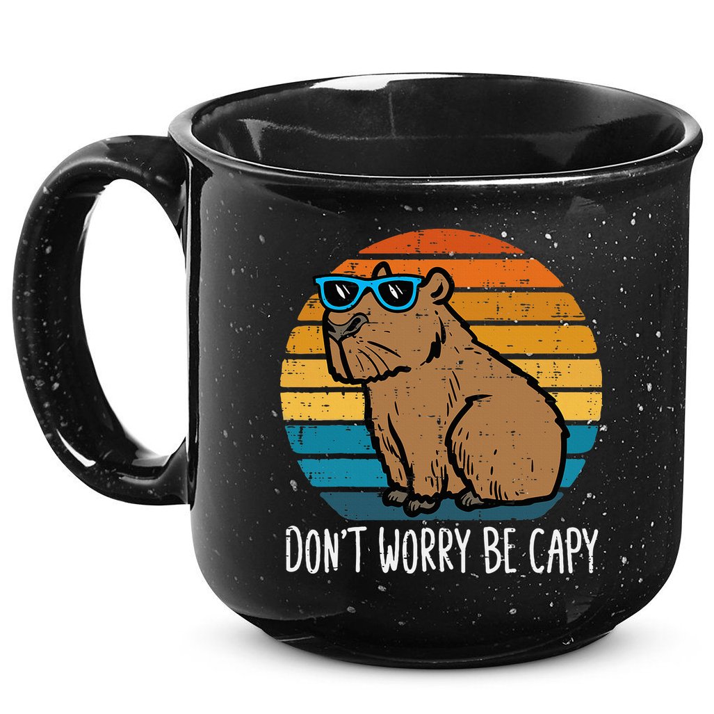 Dont Worry Be Capy Capybara 15oz Campfire Ceramic Mug