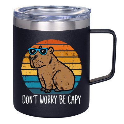 Dont Worry Be Capy Capybara 12oz Stainless Steel Coffee Mug