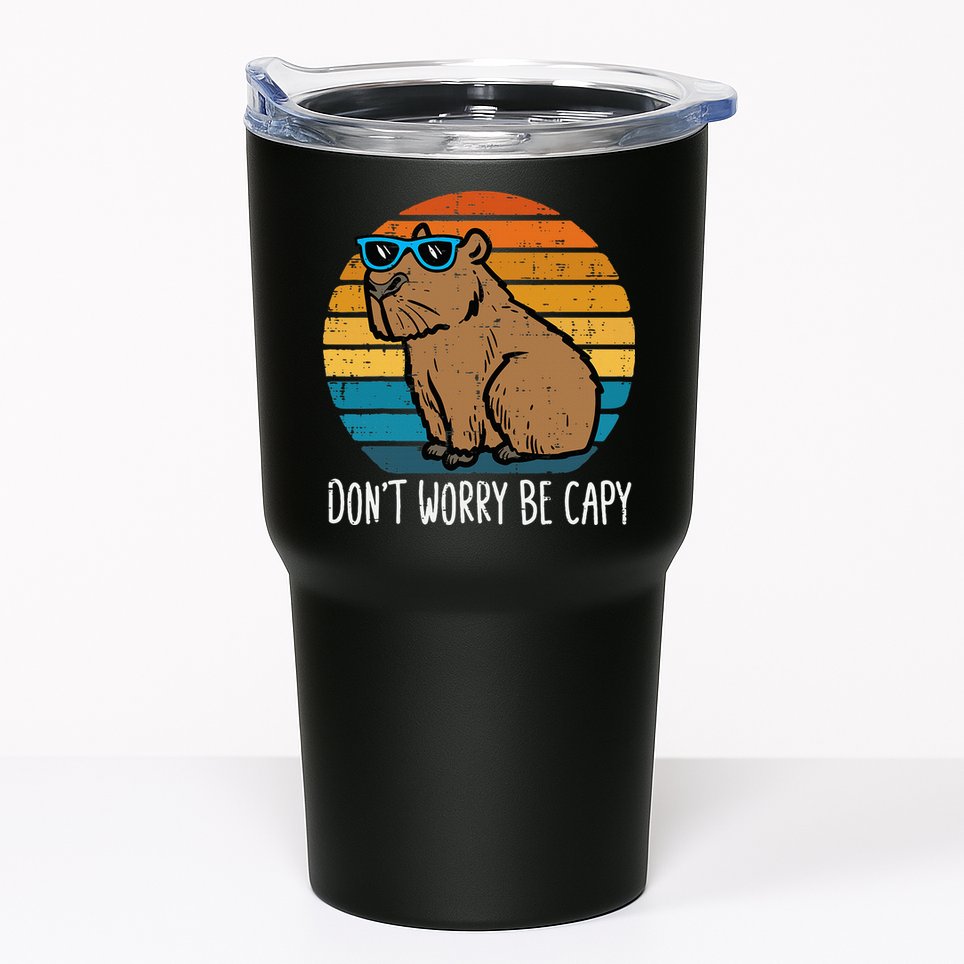 Dont Worry Be Capy Capybara Tumbler