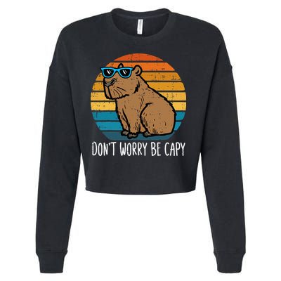 Dont Worry Be Capy Capybara Cropped Pullover Crew