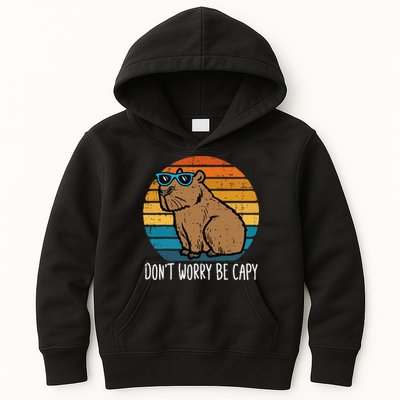 Dont Worry Be Capy Capybara Kids Hoodie