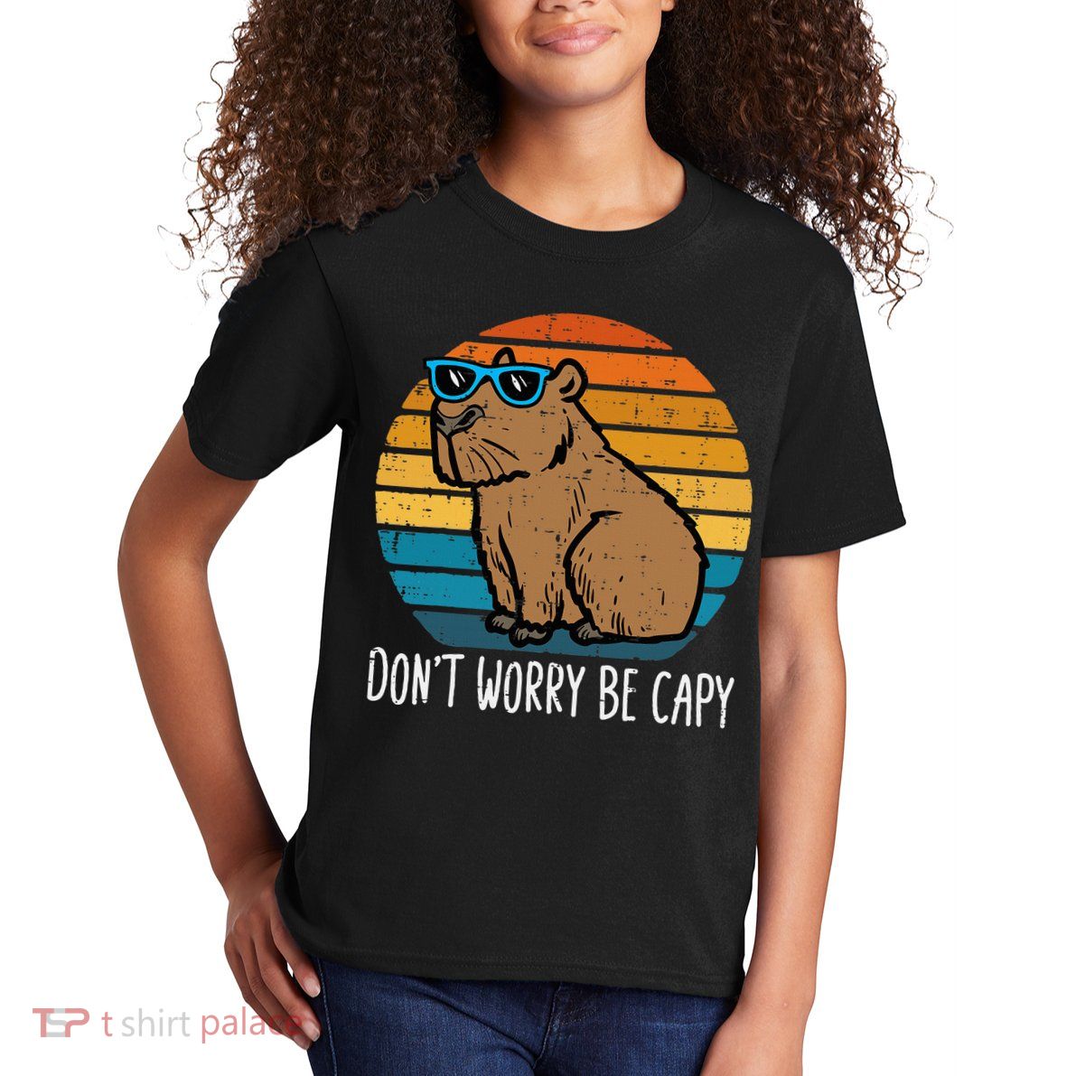 Dont Worry Be Capy Capybara Kids T-Shirt