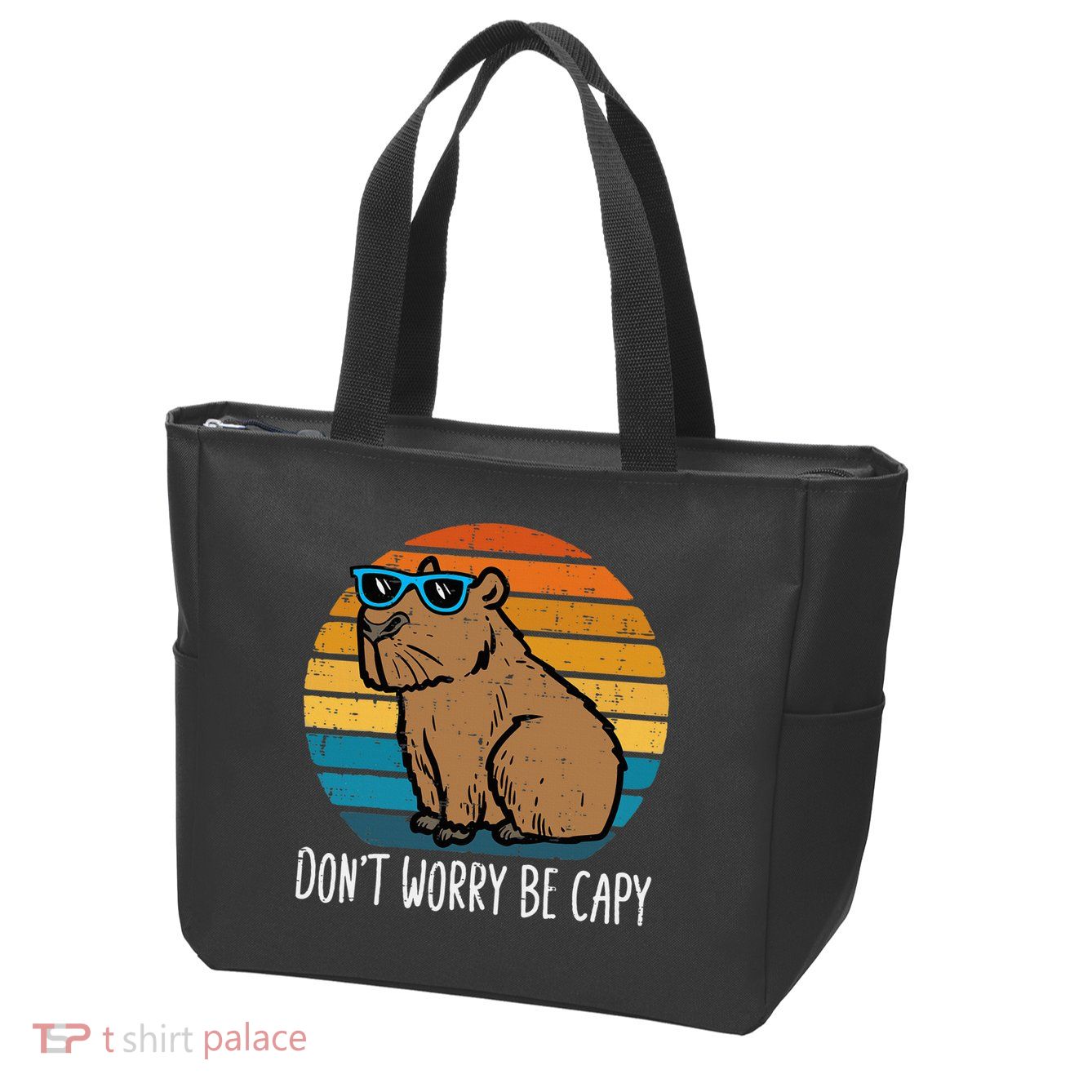 Dont Worry Be Capy Capybara Zip Tote Bag