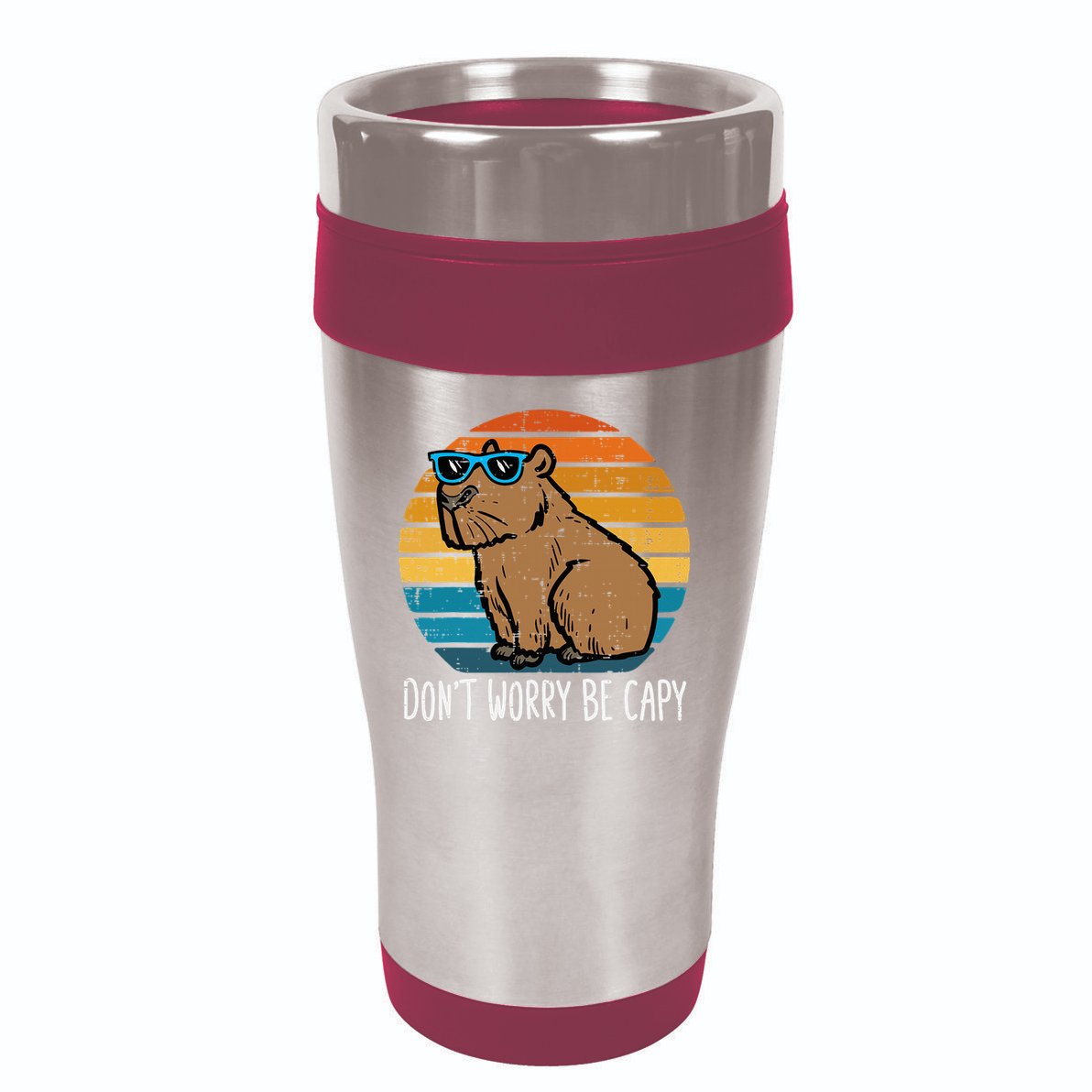 Dont Worry Be Capy Capybara 16oz Travel Tumbler