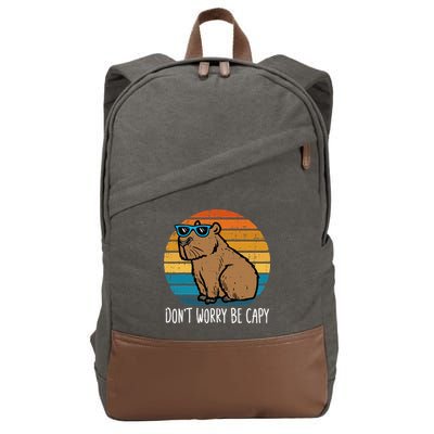Dont Worry Be Capy Capybara Cotton Canvas Backpack