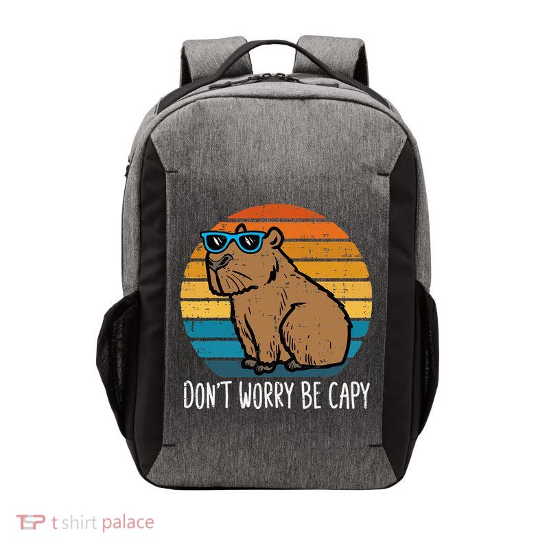 Dont Worry Be Capy Capybara Vector Backpack