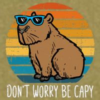 Dont Worry Be Capy Capybara Garment-Dyed Women's Muscle Tee