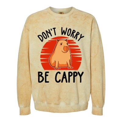 Dont Worry Be Cappy Capybara Animal Lover Funny Colorblast Crewneck Sweatshirt