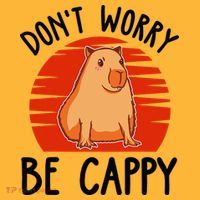 Dont Worry Be Cappy Capybara Animal Lover Funny Pom Pom 12in Knit Beanie