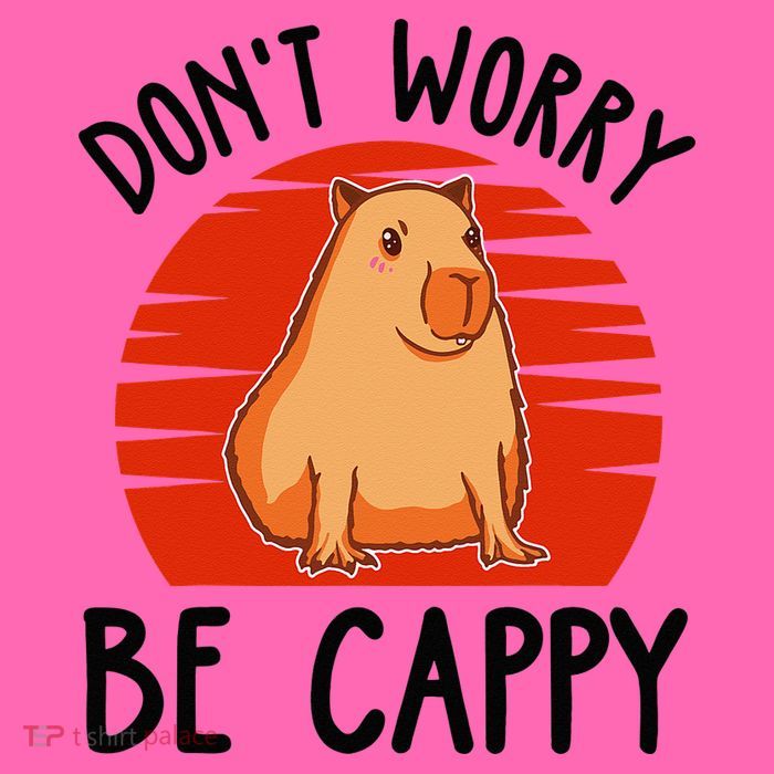 Dont Worry Be Cappy Capybara Animal Lover Funny Stripe Pom Pom Beanie