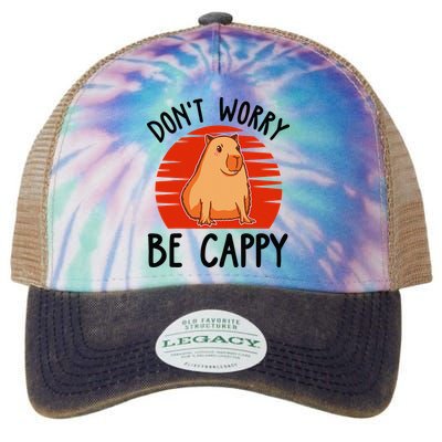 Dont Worry Be Cappy Capybara Animal Lover Funny Legacy Tie Dye Trucker Hat