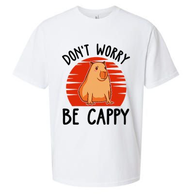 Dont Worry Be Cappy Capybara Animal Lover Funny Sueded Cloud Jersey T-Shirt