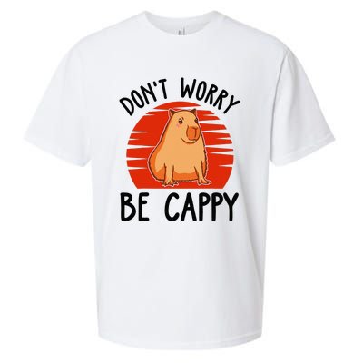 Dont Worry Be Cappy Capybara Animal Lover Funny Sueded Cloud Jersey T-Shirt