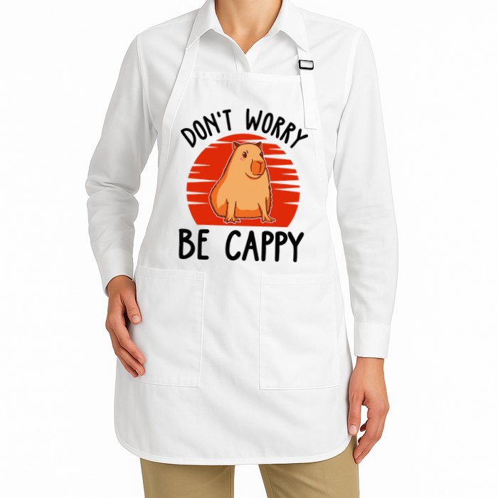 Dont Worry Be Cappy Capybara Animal Lover Funny Apron