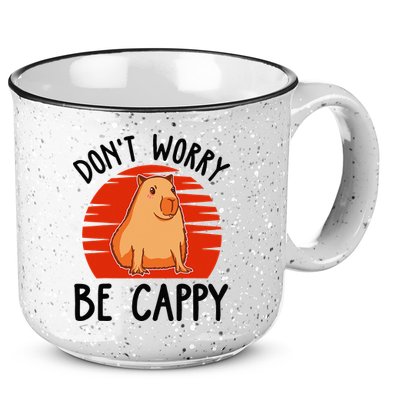 Dont Worry Be Cappy Capybara Animal Lover Funny 15oz Campfire Ceramic Mug