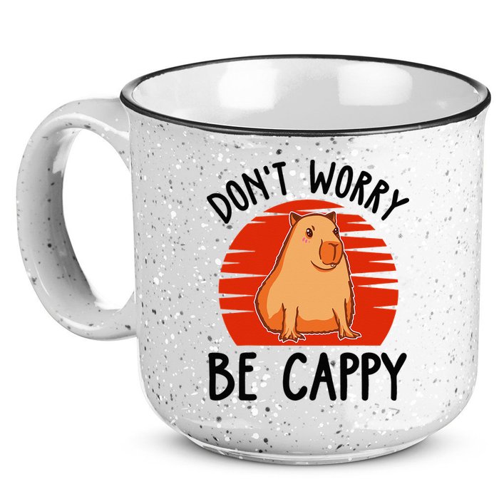 Dont Worry Be Cappy Capybara Animal Lover Funny 15oz Campfire Ceramic Mug