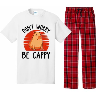 Dont Worry Be Cappy Capybara Animal Lover Funny Pajama Set