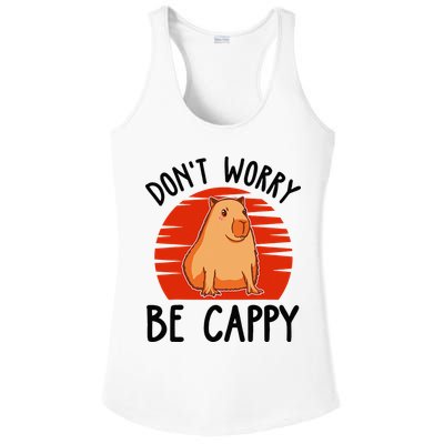 Dont Worry Be Cappy Capybara Animal Lover Funny Ladies PosiCharge Competitor Racerback Tank