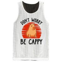 Dont Worry Be Cappy Capybara Animal Lover Funny Mesh Reversible Basketball Jersey Tank