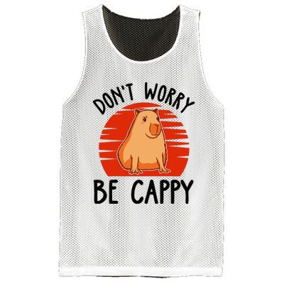 Dont Worry Be Cappy Capybara Animal Lover Funny Mesh Reversible Basketball Jersey Tank