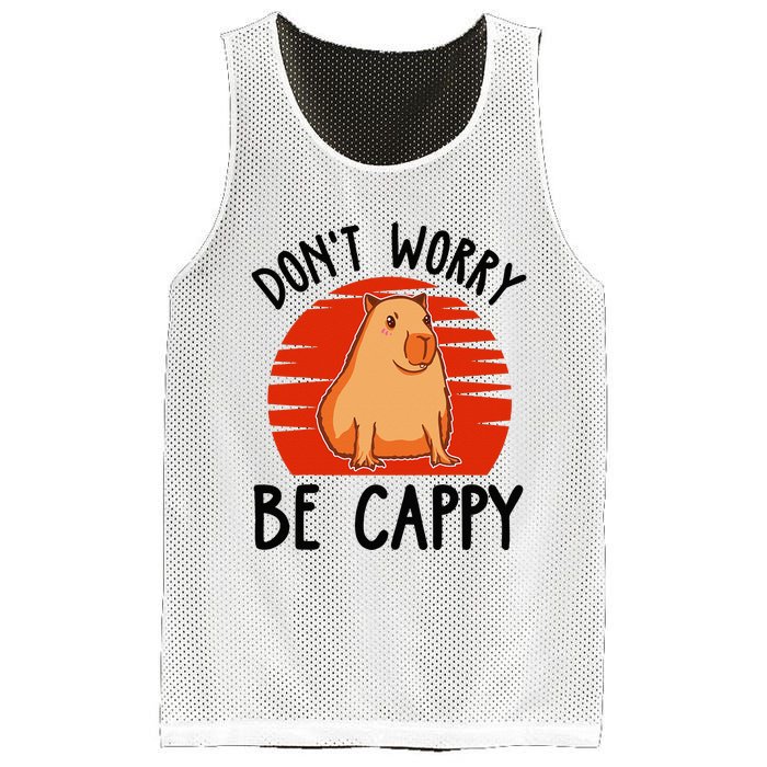 Dont Worry Be Cappy Capybara Animal Lover Funny Mesh Reversible Basketball Jersey Tank