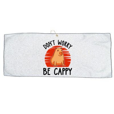 Dont Worry Be Cappy Capybara Animal Lover Funny Large Microfiber Waffle Golf Towel