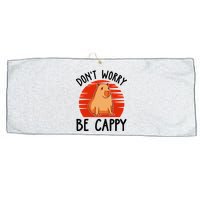 Dont Worry Be Cappy Capybara Animal Lover Funny Large Microfiber Waffle Golf Towel