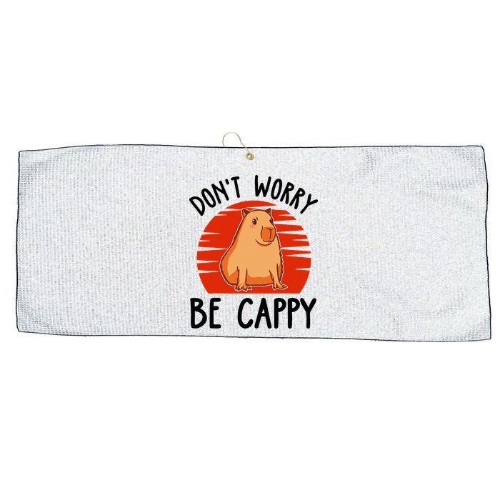 Dont Worry Be Cappy Capybara Animal Lover Funny Large Microfiber Waffle Golf Towel