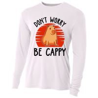 Dont Worry Be Cappy Capybara Animal Lover Funny Cooling Performance Long Sleeve Crew