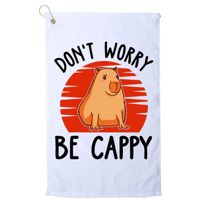 Dont Worry Be Cappy Capybara Animal Lover Funny Golf Towel