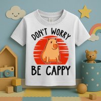 Dont Worry Be Cappy Capybara Animal Lover Funny Toddler T-Shirt