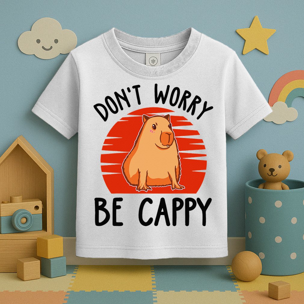 Dont Worry Be Cappy Capybara Animal Lover Funny Toddler T-Shirt