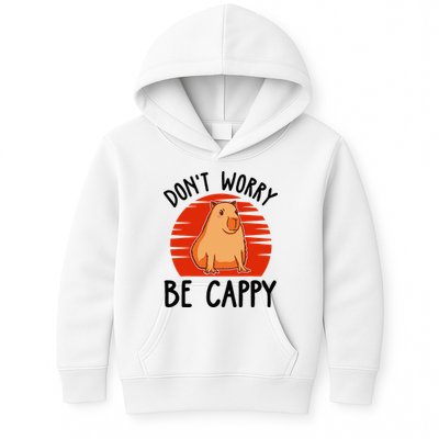 Dont Worry Be Cappy Capybara Animal Lover Funny Kids Hoodie