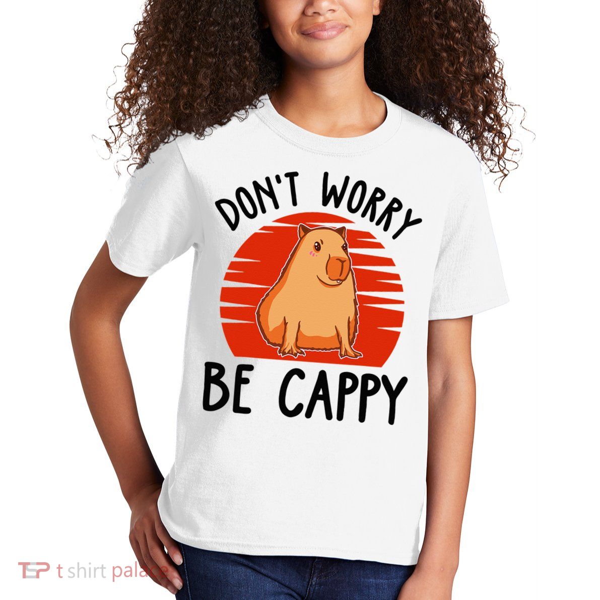 Dont Worry Be Cappy Capybara Animal Lover Funny Kids T-Shirt