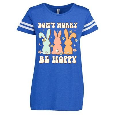 Don't Worry Be Hoppy Rabbit Cute Bunny Flowers Easter Day Enza Ladies Jersey Football T-Shirt