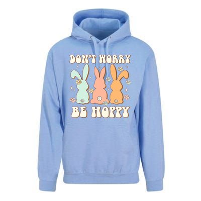 Don't Worry Be Hoppy Rabbit Cute Bunny Flowers Easter Day Unisex Surf Hoodie