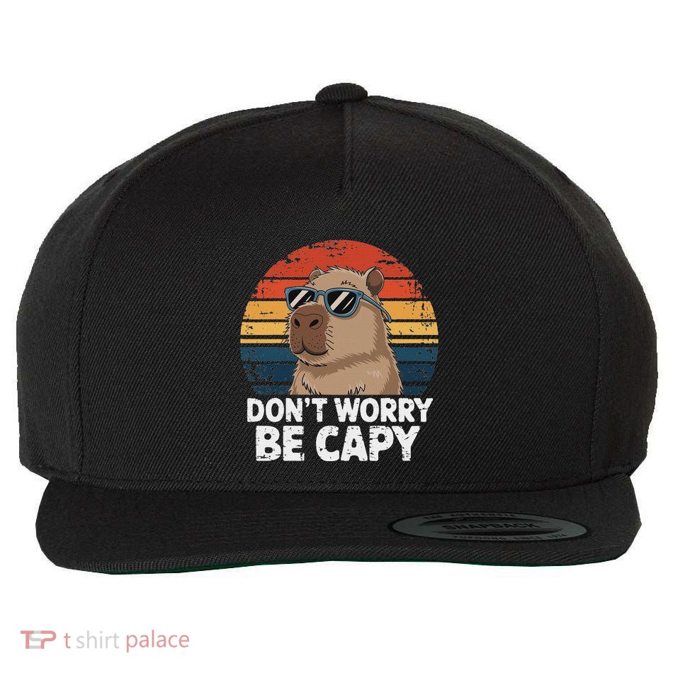 Dont Worry Be Capy Wool Snapback Cap