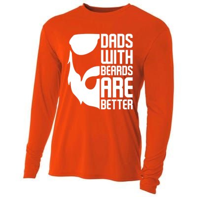 Dads With Beards Are Better Funny Beard Fathers Day Gift Cooling Performance Long Sleeve Crew