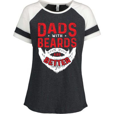 Dads With Beards Are Better Funny Beard Cool Gift Enza Ladies Jersey Colorblock Tee