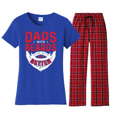 Dads With Beards Are Better Funny Beard Cool Gift Women's Flannel Pajama Set