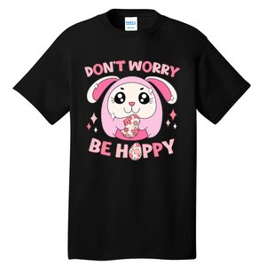 Don't Worry Be Hoppy Squishmallow Cute Bunny Easter Day Costume Gift Idea Tall T-Shirt