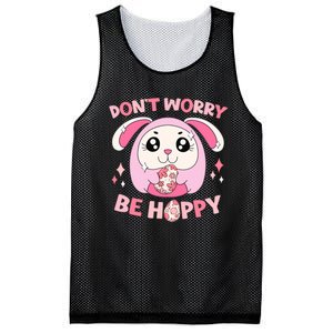 Don't Worry Be Hoppy Squishmallow Cute Bunny Easter Day Costume Gift Idea Mesh Reversible Basketball Jersey Tank