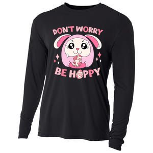 Don't Worry Be Hoppy Squishmallow Cute Bunny Easter Day Costume Gift Idea Cooling Performance Long Sleeve Crew