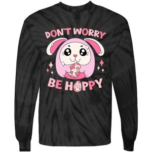 Don't Worry Be Hoppy Squishmallow Cute Bunny Easter Day Costume Gift Idea Tie-Dye Long Sleeve Shirt