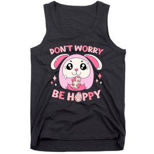 Don't Worry Be Hoppy Squishmallow Cute Bunny Easter Day Costume Gift Idea Tank Top