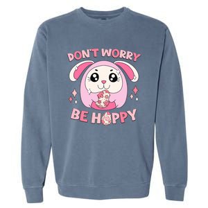 Don't Worry Be Hoppy Squishmallow Cute Bunny Easter Day Costume Gift Idea Garment-Dyed Sweatshirt