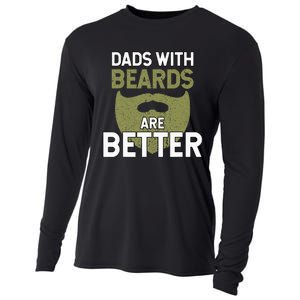 Dads With Beards Are Better Fathers Day Funny Dad Cooling Performance Long Sleeve Crew