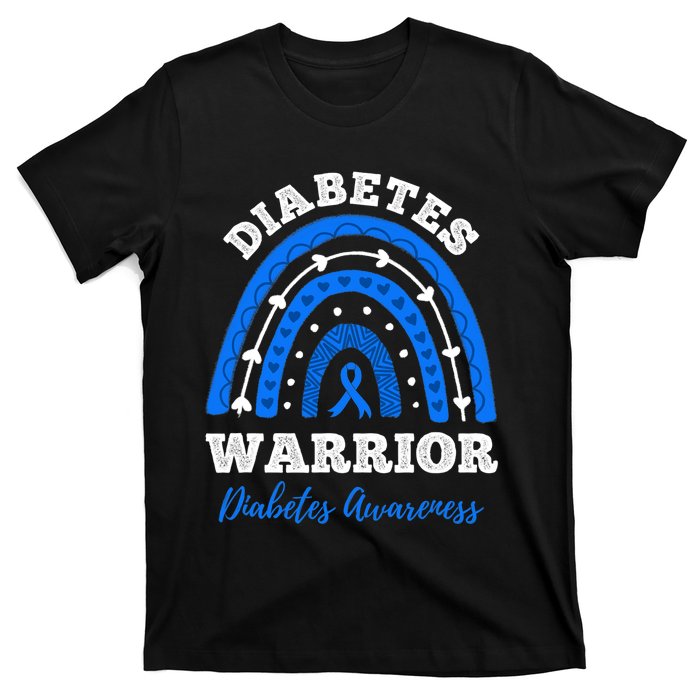 Diabetes Warrior Blue Ribbon T1D Type 1 Diabetes Awareness T-Shirt