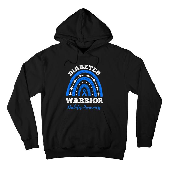 Diabetes Warrior Blue Ribbon T1D Type 1 Diabetes Awareness Tall Hoodie