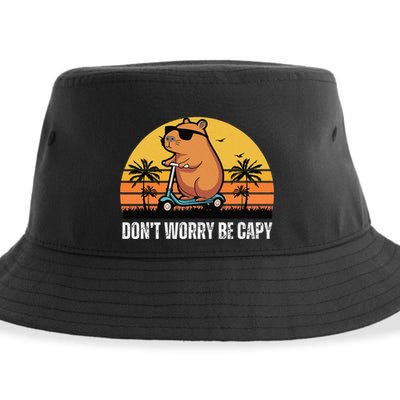 Don’T Worry Be Capy Cute Capybara Gift Sustainable Bucket Hat